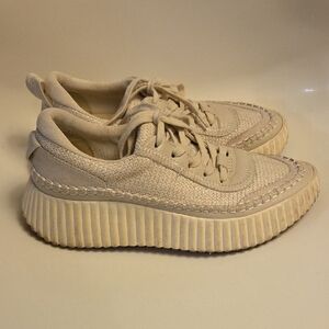 Dolce Vita Women's Beige Woven-Detail Platform Sneakers